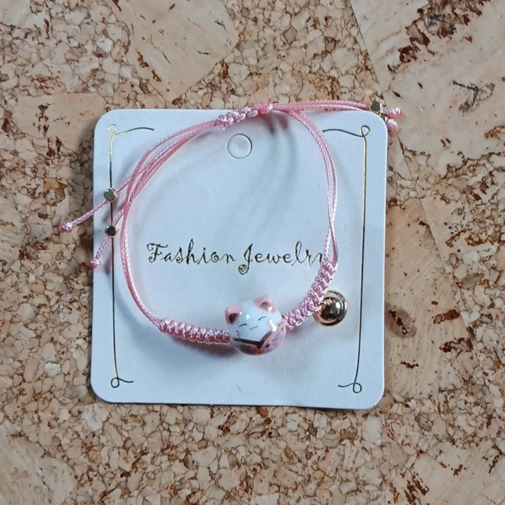 *3 for $20 ITEM* Pink Lucky cat bracelet, one size, NWT